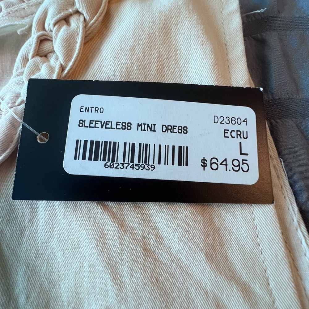 Entro NWT Lune Braided and Gold Detail Sleeveless Mini Dress in Ecru Women’s L - Picture 16 of 16
